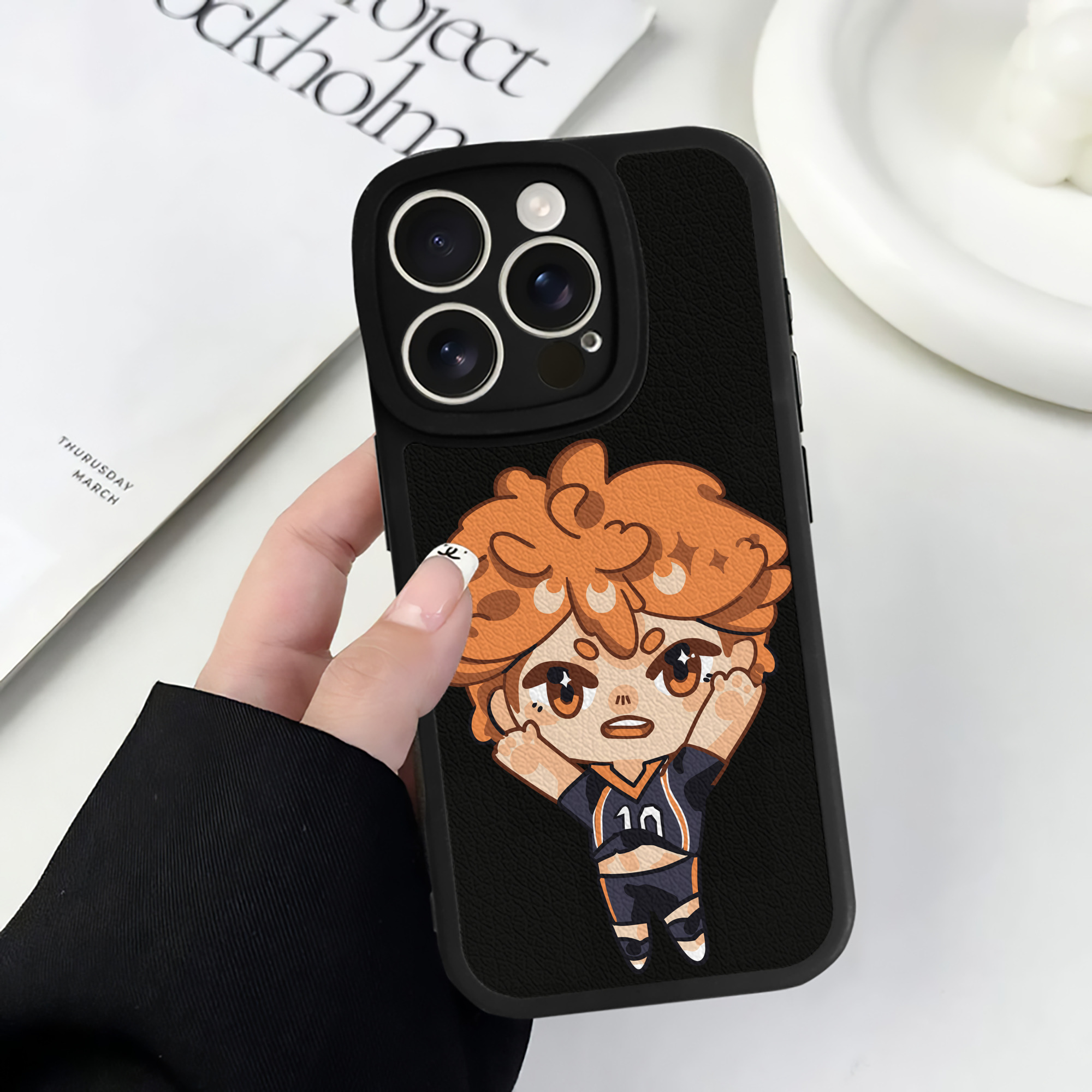 （画像用） ハイキュー!! Haikyu!! 【iPhone 16シリーズ対応】シリコンスマホケース（レザー調） 材質：シリコン